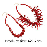 Maxbell Maxbell 2 Pieces Bohemian Necklace Choker Tribal Necklace for Party Vacation Wedding
