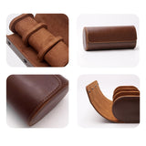 Maxbell Watch Box Organizer Lightweight PU Leather Sturdy Portable Watches Organizer Brown