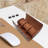 Maxbell Watch Box Organizer Lightweight PU Leather Sturdy Portable Watches Organizer Brown