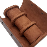 Maxbell Watch Box Organizer Lightweight PU Leather Sturdy Portable Watches Organizer Brown