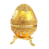 Egg Trinket Box Ornament Enameled Jewelry Box for Bracelets Charms Ear Studs Yellow