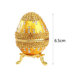 Egg Trinket Box Ornament Enameled Jewelry Box for Bracelets Charms Ear Studs Yellow