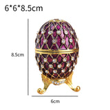 Easter Egg Shape Trinket Box Organizer Bracelets Enameled Hinged Trinket Box Purple