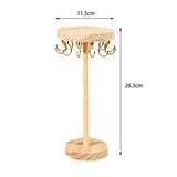Maxbell Wooden Jewelry Stand Storage Jewelry Display Rack for Watch Earrings Desktop 12 hook