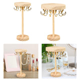 Maxbell Wooden Jewelry Stand Storage Jewelry Display Rack for Watch Earrings Desktop 12 hook