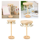 Maxbell Wooden Jewelry Stand Storage Jewelry Display Rack for Watch Earrings Desktop 12 hook