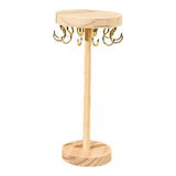 Maxbell Wooden Jewelry Stand Storage Jewelry Display Rack for Watch Earrings Desktop 12 hook