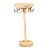 Maxbell Wooden Jewelry Stand Storage Jewelry Display Rack for Watch Earrings Desktop 12 hook