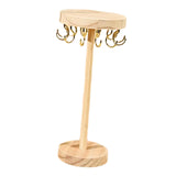 Maxbell Wooden Jewelry Stand Storage Jewelry Display Rack for Watch Earrings Desktop 12 hook