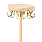 Maxbell Wooden Jewelry Stand Storage Jewelry Display Rack for Watch Earrings Desktop 12 hook