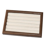 Maxbell Jewelry Display Tray Jewelry Holder for Dresser Live Broadcast Shopping Mall Walnut Beige