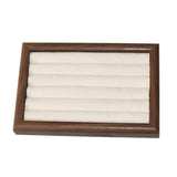 Maxbell Jewelry Display Tray Jewelry Holder for Dresser Live Broadcast Shopping Mall Walnut Beige