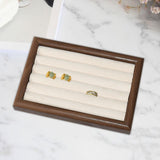 Maxbell Jewelry Display Tray Jewelry Holder for Dresser Live Broadcast Shopping Mall Walnut Beige