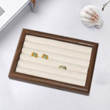 Maxbell Jewelry Display Tray Jewelry Holder for Dresser Live Broadcast Shopping Mall Walnut Beige