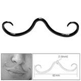 Maxbell Nose Ring Casual Mustache Septum Ring for Wedding Valentine's Day Engagement Black