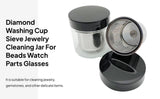 Maxbell 2xDiamond Washing Cup Sieve Jewelry Cleaning Jar for Beads Watch Parts Glasses