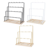 Maxbell Jewelry Organizer with Tray Jewelry Display Rack for Stores Countertop Shops Black 4 Tier