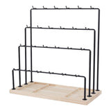 Maxbell Jewelry Organizer with Tray Jewelry Display Rack for Stores Countertop Shops Black 4 Tier