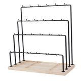 Maxbell Jewelry Organizer with Tray Jewelry Display Rack for Stores Countertop Shops Black 4 Tier