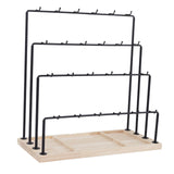 Maxbell Jewelry Organizer with Tray Jewelry Display Rack for Stores Countertop Shops Black 4 Tier