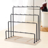 Maxbell Jewelry Organizer with Tray Jewelry Display Rack for Stores Countertop Shops Black 4 Tier