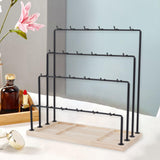 Maxbell Jewelry Organizer with Tray Jewelry Display Rack for Stores Countertop Shops Black 4 Tier