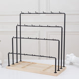 Maxbell Jewelry Organizer with Tray Jewelry Display Rack for Stores Countertop Shops Black 4 Tier