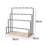 Maxbell Jewelry Organizer with Tray Jewelry Display Rack for Stores Countertop Shops Black 4 Tier