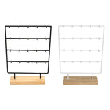 Maxbell Jewelry Display Rack with 20 Hooks Jewelry Holder for Earring Cards Pendants Black