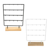 Maxbell Jewelry Display Rack with 20 Hooks Jewelry Holder for Earring Cards Pendants Black