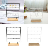 Maxbell Jewelry Display Rack with 20 Hooks Jewelry Holder for Earring Cards Pendants Black