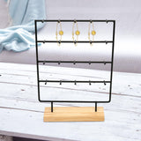 Maxbell Jewelry Display Rack with 20 Hooks Jewelry Holder for Earring Cards Pendants Black