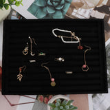 Maxbell Rings Display Tray Ear Studs Organizer for Rings Studs Earrings Counter Home Black