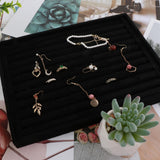Maxbell Rings Display Tray Ear Studs Organizer for Rings Studs Earrings Counter Home Black