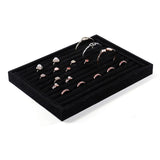 Maxbell Rings Display Tray Ear Studs Organizer for Rings Studs Earrings Counter Home Black