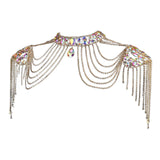 Maxbell Shoulder Body Chain Fashionable Shoulder Chain for Prom Wedding Summer Beach Gold Colorful