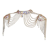 Maxbell Shoulder Body Chain Fashionable Shoulder Chain for Prom Wedding Summer Beach Gold Colorful