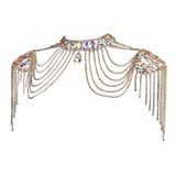 Maxbell Shoulder Body Chain Fashionable Shoulder Chain for Prom Wedding Summer Beach Gold Colorful