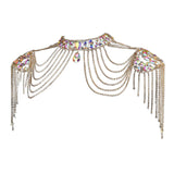 Maxbell Shoulder Body Chain Fashionable Shoulder Chain for Prom Wedding Summer Beach Gold Colorful