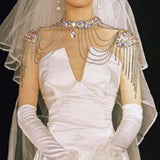 Maxbell Shoulder Body Chain Fashionable Shoulder Chain for Prom Wedding Summer Beach Gold Colorful