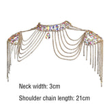 Maxbell Shoulder Body Chain Fashionable Shoulder Chain for Prom Wedding Summer Beach Gold Colorful