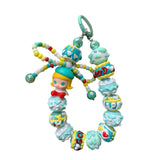 Maxbell Keyring Bracelet Beads Bag Pendant Wristlet Phone Charm Hanging Ornament Cyan