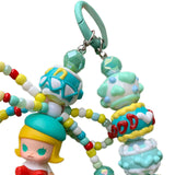 Maxbell Keyring Bracelet Beads Bag Pendant Wristlet Phone Charm Hanging Ornament Cyan