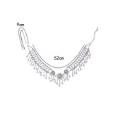 Maxbell Forehead Headpiece Elegant Delicate Headdress for Halloween Prom Anniversary White