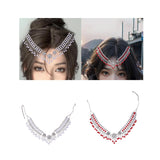 Maxbell Forehead Headpiece Elegant Delicate Headdress for Halloween Prom Anniversary White