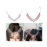 Maxbell Forehead Headpiece Elegant Delicate Headdress for Halloween Prom Anniversary White