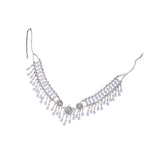 Maxbell Forehead Headpiece Elegant Delicate Headdress for Halloween Prom Anniversary White