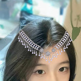 Maxbell Forehead Headpiece Elegant Delicate Headdress for Halloween Prom Anniversary White