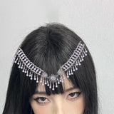Maxbell Forehead Headpiece Elegant Delicate Headdress for Halloween Prom Anniversary White