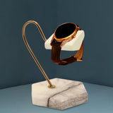 Maxbell Marble Watch Stand Watch Holder for Retail Countertop Personal Use Men Women White
